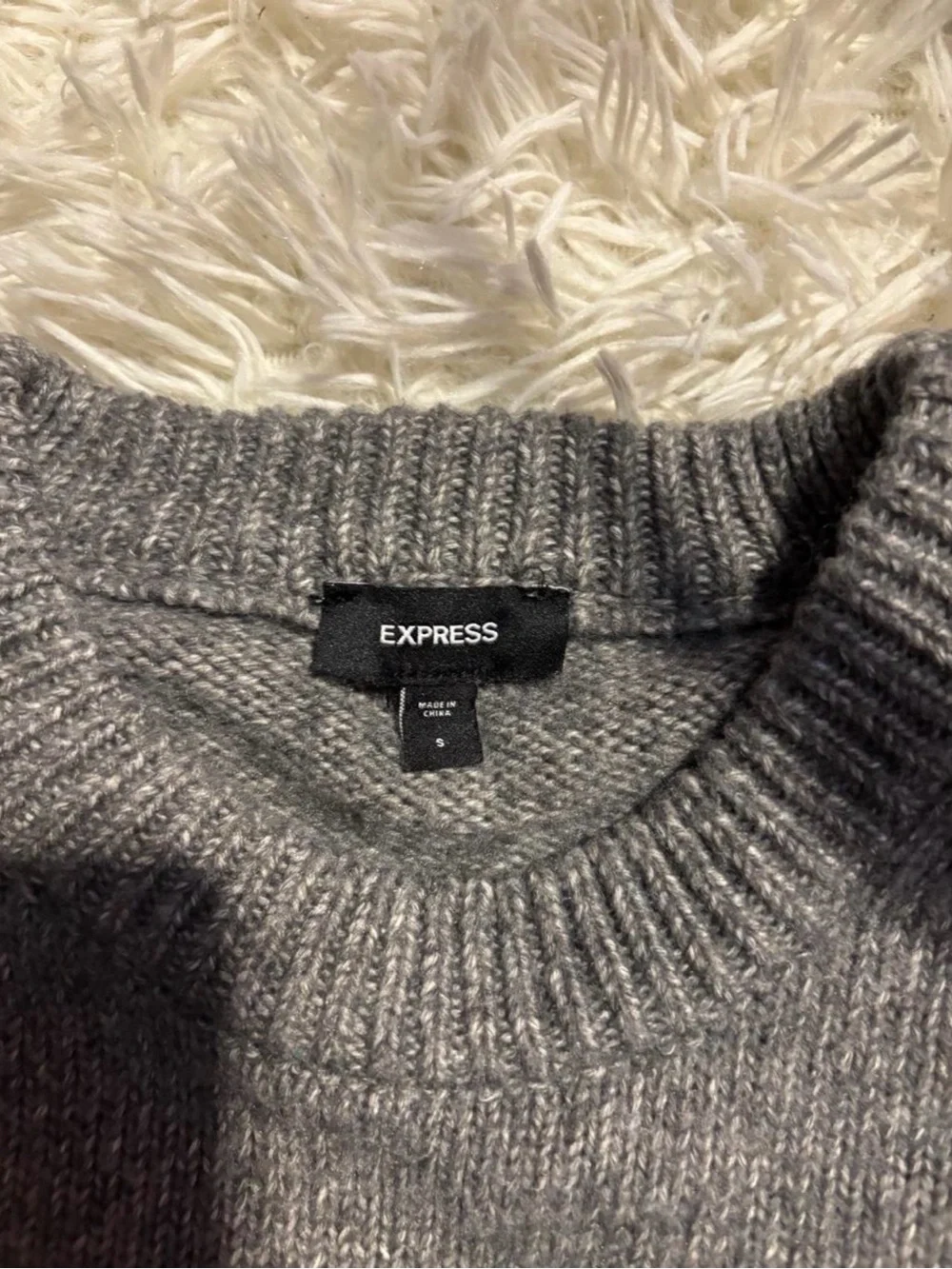 Express Women's Gray Crewneck Sweater